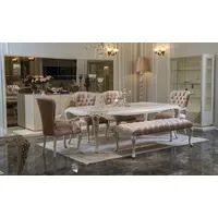 Casa Padrino Luxus Barock Esszimmer Set Rosa / Weiß