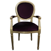 Casa Padrino Barock Esszimmer Stuhl mit Armlehne Lila /