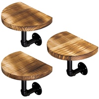 Navaris Wandregal Regal aus Holz und Metall - 3er