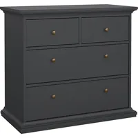 VCM ebuy24 Kommode 4 Schubladen Matt Grau