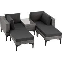 Tectake Bellaria Rattan Lounge grau