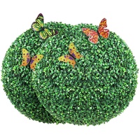 Vevor 2x Buchsbaumkugel Künstlich Ø40,6cm Garten Deko Buchsbaum Kugel