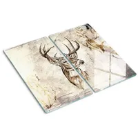 Tulup Schneidebrett Herdabdeckplatte Gehärtetes Glas Spritzschutz Kochplattenabdeckung, (2-St), Tiere,