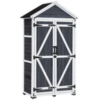 MCombo Gartenschrank Geräteschuppen Werkzeugschrank Outdoor-Schrank Gartenbox mit Satteldach aus