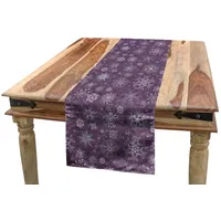 ABAKUHAUS Aubergine Tischläufer, Weihnachten Schneeflocken Floral, Esszimmer Küche Rechteckiger