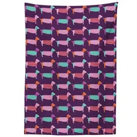 ABAKUHAUS Dackel Tischdecke, Sechziger-Art-Welpe, Inn und Outdoor Bereich geeignet