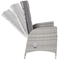 LC Garden »Parma« 8er Set Gartenstühle weiß-grau Positionsstühle Verstellsessel