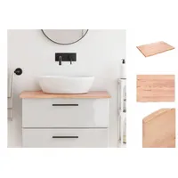 VidaXL Waschtischplatte Hellbraun 80x60x2 cm Massivholz Behandelt