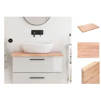 VidaXL Waschtischplatte Hellbraun 80x60x(2-4) cm Massivholz Behandelt