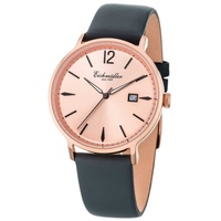 EICHMÜLLER Herrenuhr Rose Lederband Dunkelgrau 40 mm