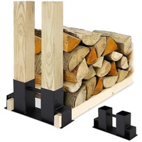 Relaxdays Holzstapelhilfe 16 x 34 x 10 cm schwarz