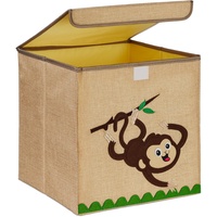 Relaxdays Aufbewahrungsbox, für Kinder, - Beige