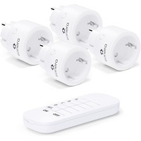 Sonero Funksteckdosen-Set S-RCS104, 1 Sender, 4 Empfänger, weiß,