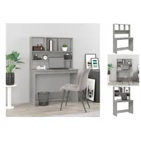 VidaXL Schreibtisch mit Regal Betongrau 102x45x148 cm Holzwerkstoff