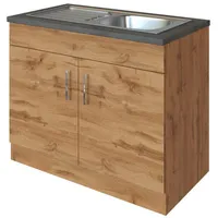 Held Spülenunterschrank mit Spüle ca. 100 cm Eichefarben