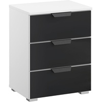 Rauch Möbel Nachtschrank, Weiß, Anthrazit, Metall, 3 Schubladen, 47x62x42