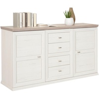 Hom'in Hom`in Sideboard Grau, Weiß, Holzwerkstoff, 2 Fächer, 4