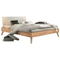 Hasena Massivholzbett Pesaro 200 x cm Holz Braun Kernbuche