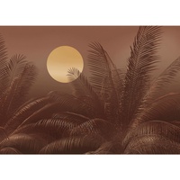 KOMAR Vliestapete Braun, Gelb, Sträucher, 350x250 cm, Fsc, Tapeten