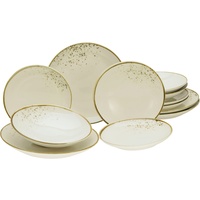 CreaTable Tafelservice Nature Collection 12tlg. Steinzeug Beige Creme