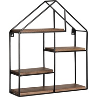FineBuy Wandregal FineBuy Hängeregal Holz Metall 50x60x14 cm Regal