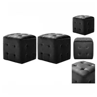 VidaXL Pouf 2 Stk. Schwarz 30x30x30 cm Samtstoff