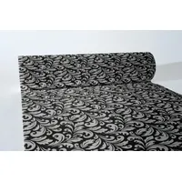 Sovie Horeca Tischläufer, Carlo in Schwarz-Silber aus Linclass® Airlaid