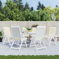 VidaXL Gartenstuhlauflagen für Hochlehner 6Stk. Creme 120x50x3cm Stoff