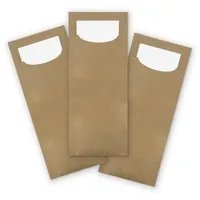 Itenga 100x Bestecktasche aus Kraftpapier braun mit weißer Serviette