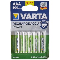 Varta Batterien AAA, wiederaufladbar, 6 Stück, Recharge Accu Power,