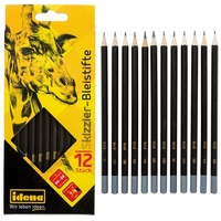 IDENA Idena, Bleistift, Bleistifte 12er zum Skizzieren FSC100% (2B,