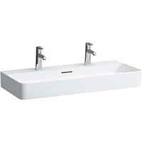 Laufen Val Waschtisch, H8102870001071, mit Überlauf, mit 2 Hahnloch,