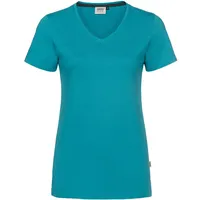 Hakro Damen-V-Shirt Cotton-Tec smaragd 2XL - XXL