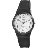 Q&Q Uniuhr mit Silikonarmband, 10 bar, schwarz - Schwarz/Weiß