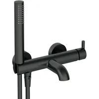 Lomadox Badewannenarmatur mit Duschset, schwarz, SILIA-30