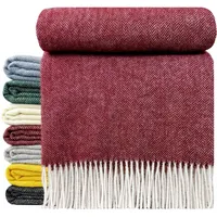 STTS International Wolldecke 100% Schurwolle Wohndecke in versch.Farben Tagesdecke