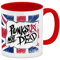 Speecheese Punks not Dead Union Jack Kaffeebecher Rot