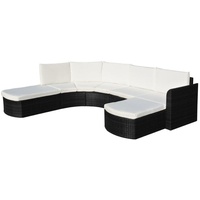VidaXL 4-tlg. Garten-Lounge-Set mit Auflagen Poly Rattan Schwarz