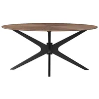 Miliboo Ovaler Design-Esstisch mit Walnussfurnier L160 cm DIELLI