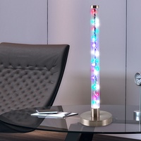 Nino Leuchten Tischleuchte Licht bunt Nachttischleuchte silber Schlafzimmerleuchte rgb
