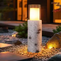 GLOBO LED Solarlampe, Baumstamm, Glas, Akku, H 43,5 cm