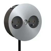 Bachmann TWIST 2S 2x UTE, Schutzkontakt-Montagestecker, Edelstahl, 2 m