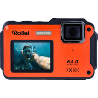 Rollei Sportsline 64 Selfie Unterwasserkamera Orange, k.A. opt. Zoom,