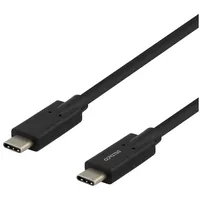 Deltaco USB-C - USB-C Kabel 5Gbit/s, 5A, 2M, Schwarz