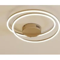 LINDBY LED-Deckenlampe Davian, nickelfarben, 49 cm, dimmbar