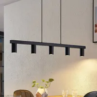 LINDBY Hängelampe Baliko, schwarz, 116 cm, 5-flammig, GU10)