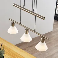 LINDBY Pendellampe Delira, 3-flg., nickel,