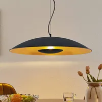 LINDBY Narisara Pendelleuchte 80 cm, E27, schwarz-gold