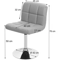 Mendler Esszimmerstuhl Kavala, Küchenstuhl Stuhl, drehbar ~ Kunstleder grau,