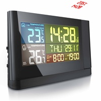 Bearware Wetterstation mit Außensensor, Funkwetterstation mit Projektion (um 180°
